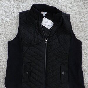 NWT LuLaRoe Hunter Quilted Vest Cabin Core Black # 624-16 Collar Pocket Size XL